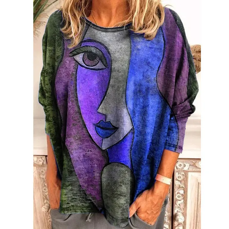 Plus Size Women'S Printed Loose T-Shirt Women Wholesale Clothing