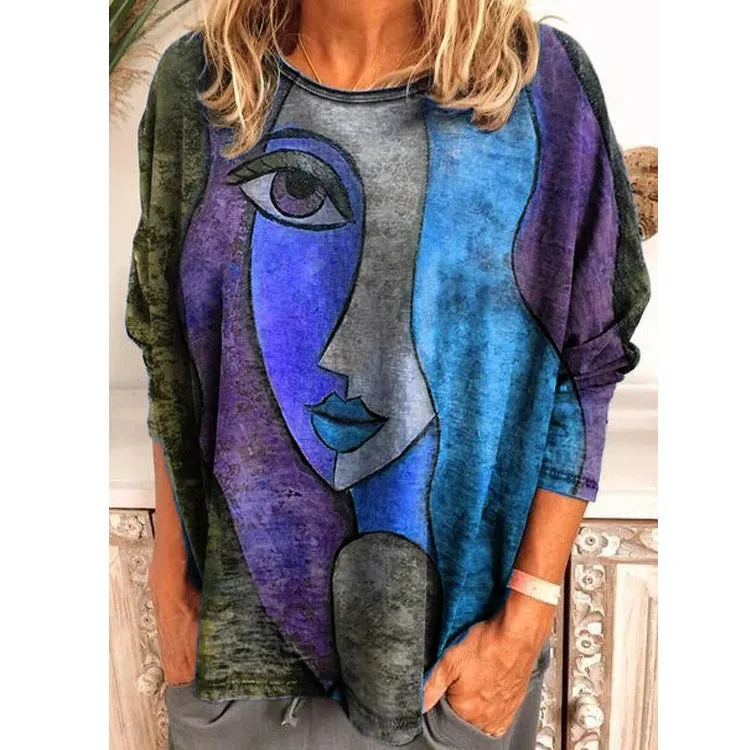 Plus Size Women'S Printed Loose T-Shirt Women Wholesale Clothing