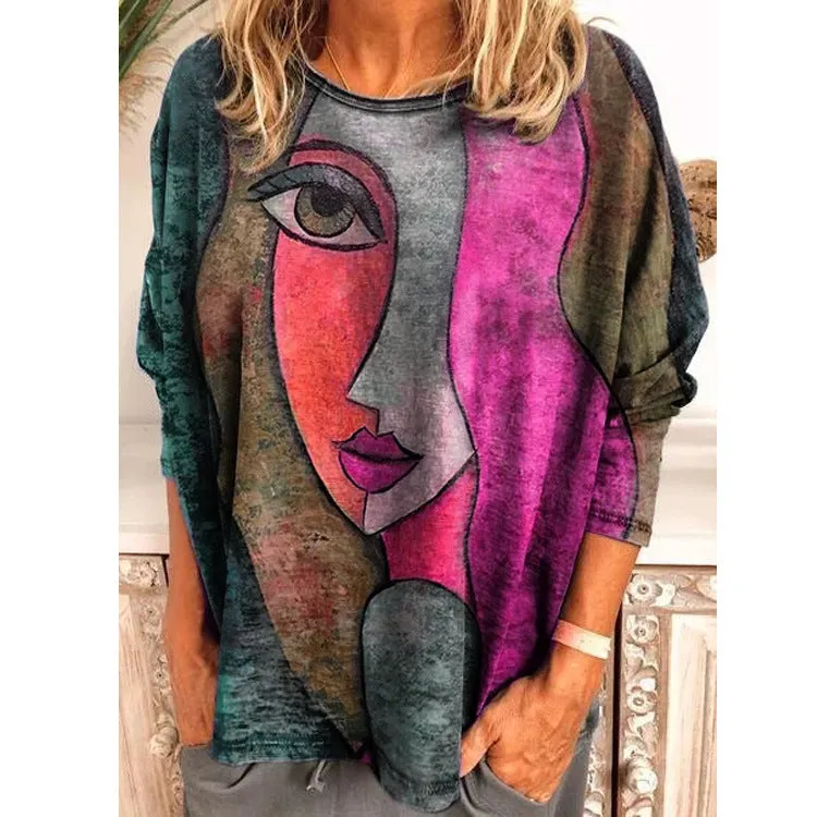 Plus Size Women'S Printed Loose T-Shirt Women Wholesale Clothing