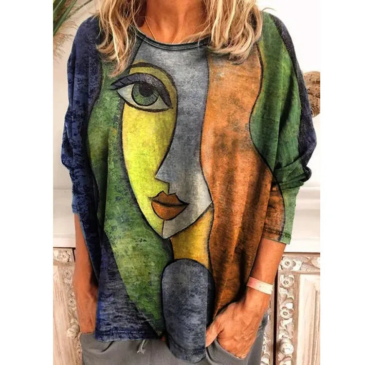 Plus Size Women'S Printed Loose T-Shirt Women Wholesale Clothing