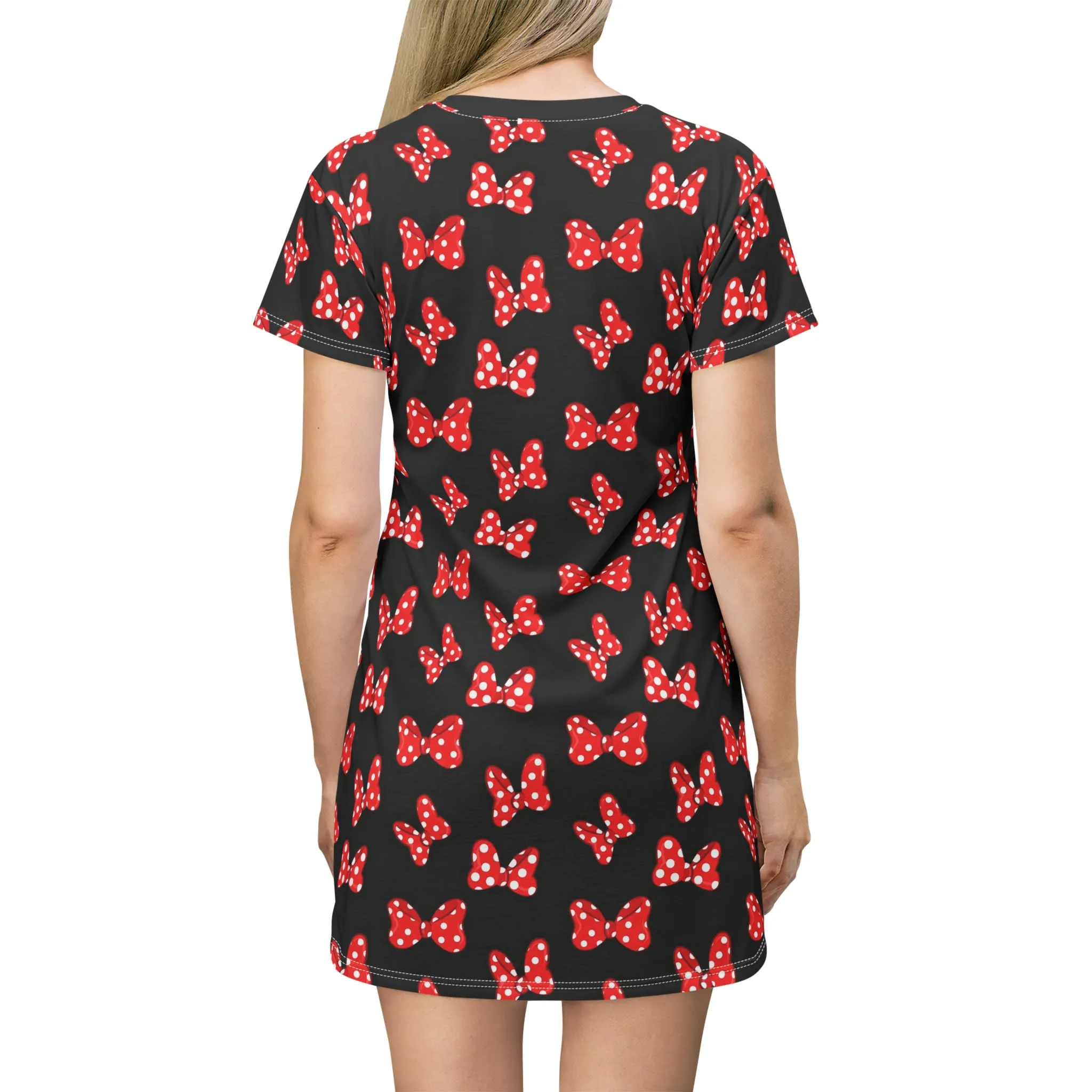 Polka Dot Bows T-Shirt Dress