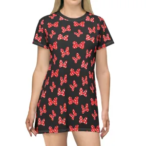 Polka Dot Bows T-Shirt Dress