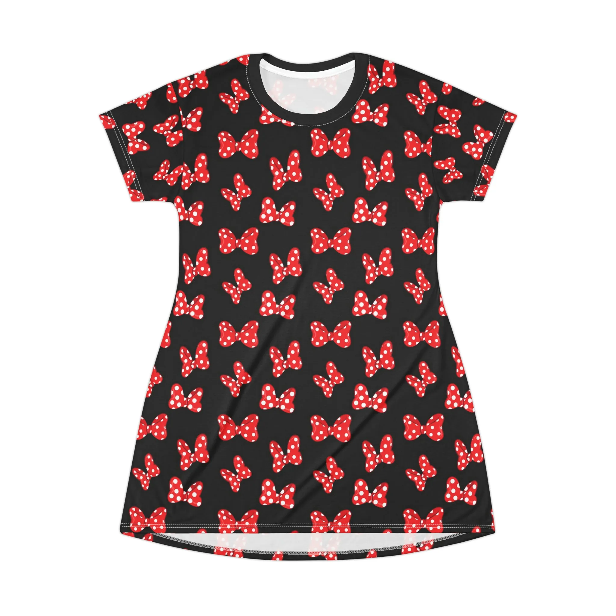 Polka Dot Bows T-Shirt Dress