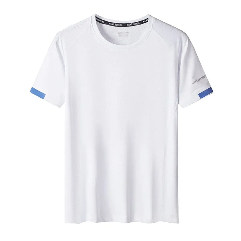 Quick Dry Sport T Shirt Men&#39;S 2022 Short Sleeves Summer Casual White Plus OverSize 6XL 7XL 8XL 9XL Top Tees GYM Tshirt Clothes
