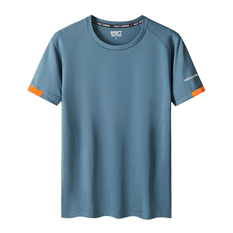 Quick Dry Sport T Shirt Men&#39;S 2022 Short Sleeves Summer Casual White Plus OverSize 6XL 7XL 8XL 9XL Top Tees GYM Tshirt Clothes