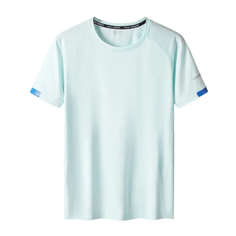 Quick Dry Sport T Shirt Men&#39;S 2022 Short Sleeves Summer Casual White Plus OverSize 6XL 7XL 8XL 9XL Top Tees GYM Tshirt Clothes