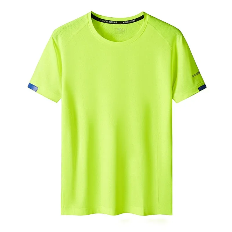 Quick Dry Sport T Shirt Men&#39;S 2022 Short Sleeves Summer Casual White Plus OverSize 6XL 7XL 8XL 9XL Top Tees GYM Tshirt Clothes