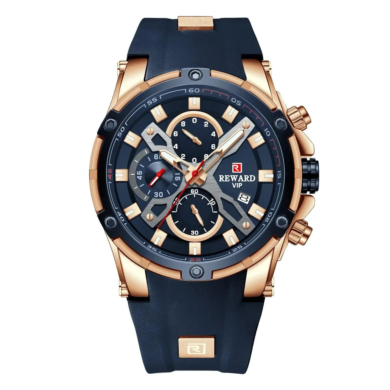 REWARD VIP Men's Watch Calendar Watch Tape watch Quartz Watch Six Pin Watch Sports Men's watch