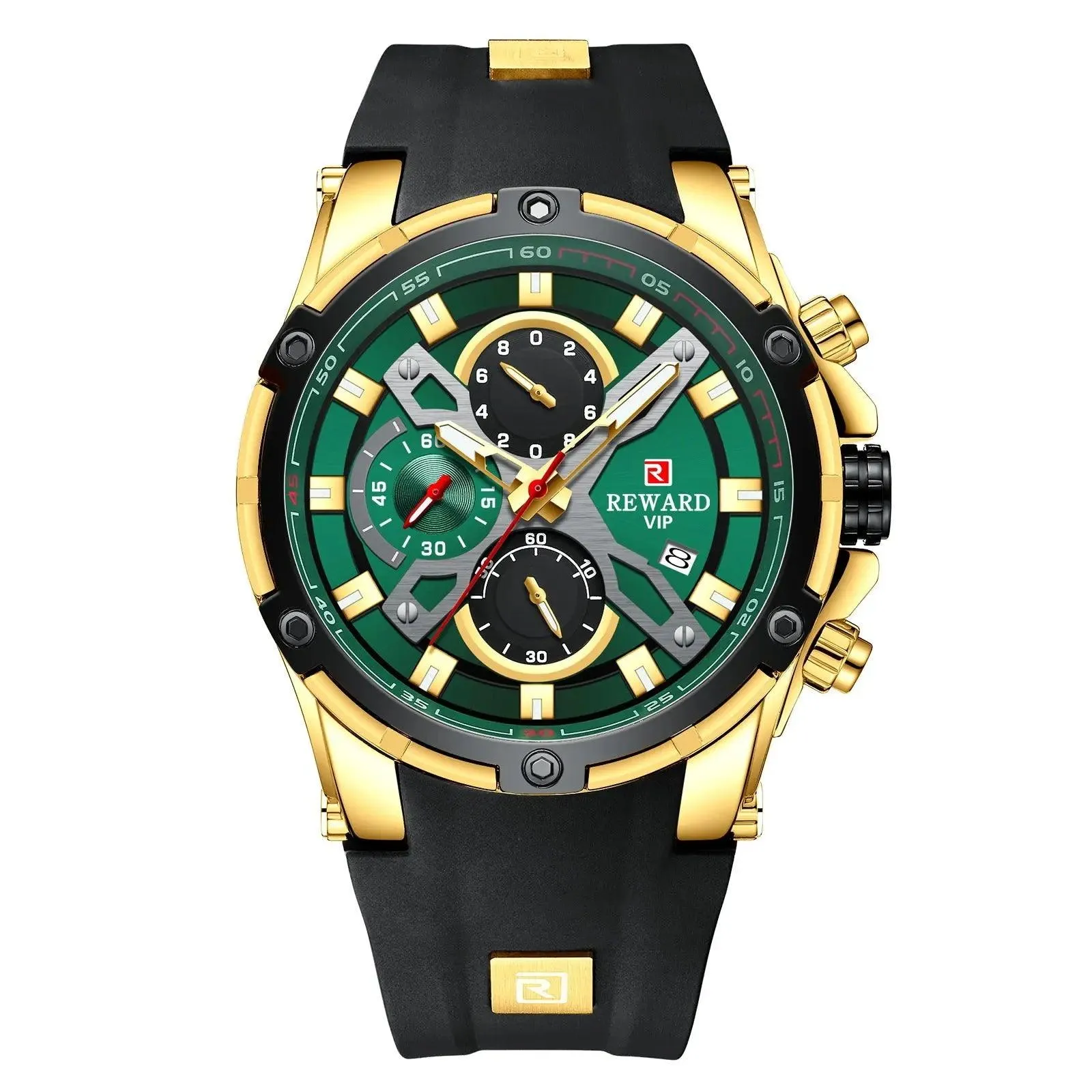 REWARD VIP Men's Watch Calendar Watch Tape watch Quartz Watch Six Pin Watch Sports Men's watch