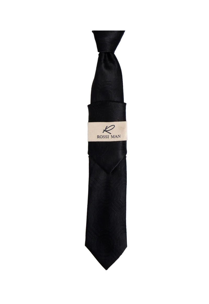 Rossi Man Black Ties and Hanky Set