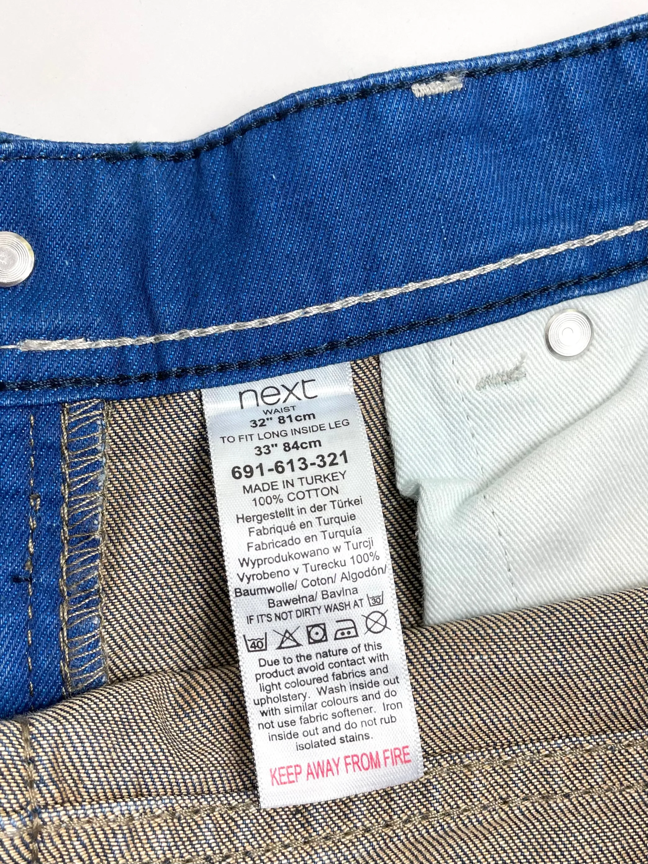 Slim Fit Mens Denim Blue Jeans 32x33