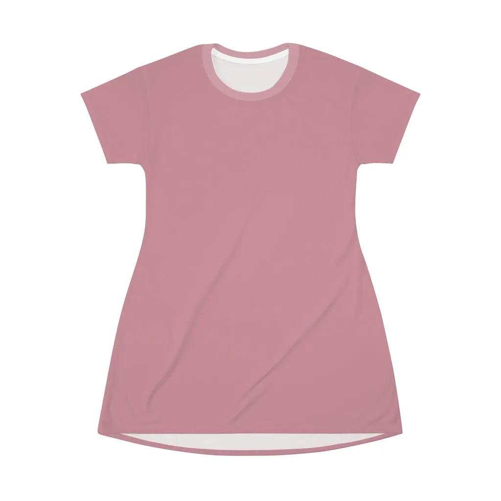 Solid Light Pink T-shirt Dress