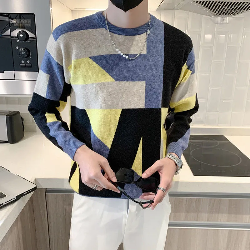 Stylish Printed Spliced Loose Asymmetrical T-Shirt Men&#39;s Clothing 2022 Autumn New Oversized Casual Pullovers Korean Tee Shirt