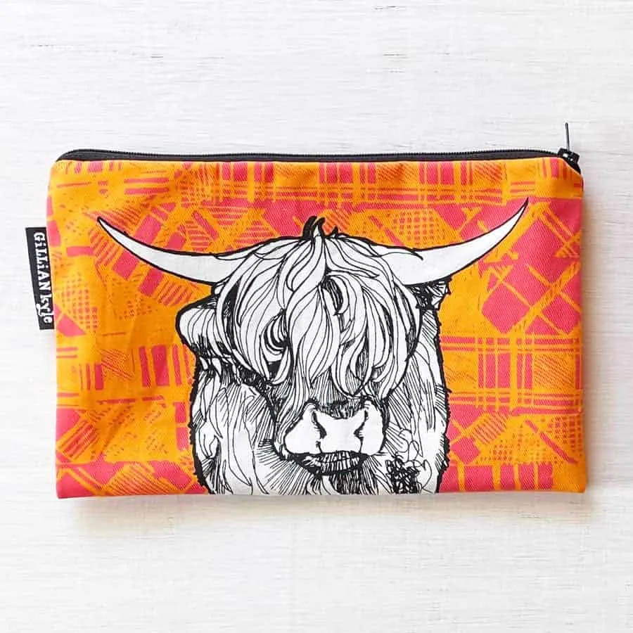 Tartan Cow Accessories Pouch