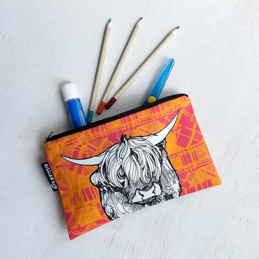 Tartan Cow Accessories Pouch