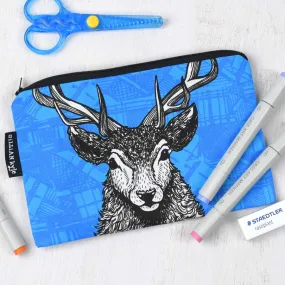 Tartan Stag Accessories Pouch