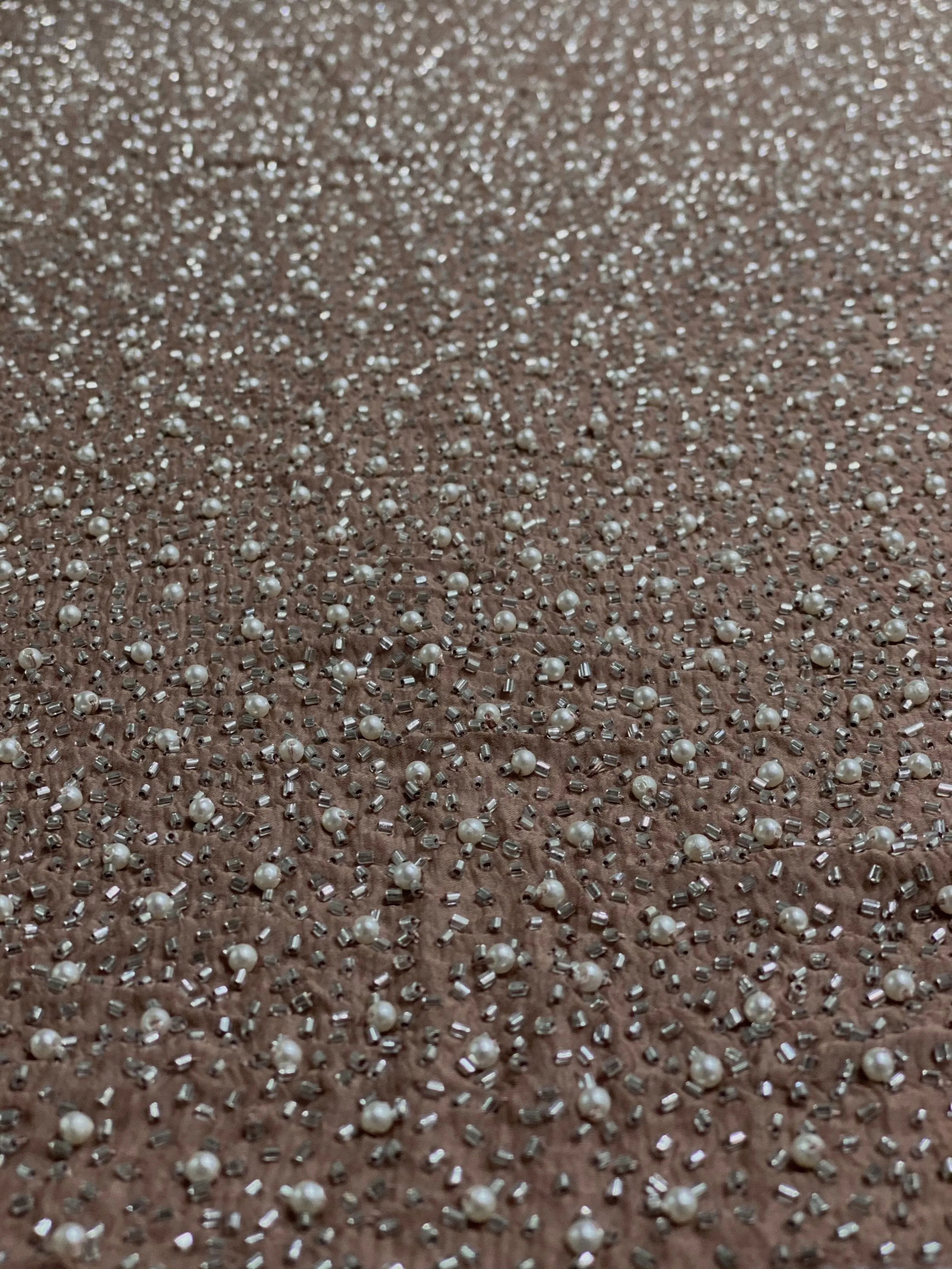 Tawny Birch Sequin & Beads On Silk Chiffon JEC-011-29 Fabric