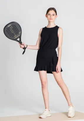The Flounce Tennis Skirt - Black Opaque