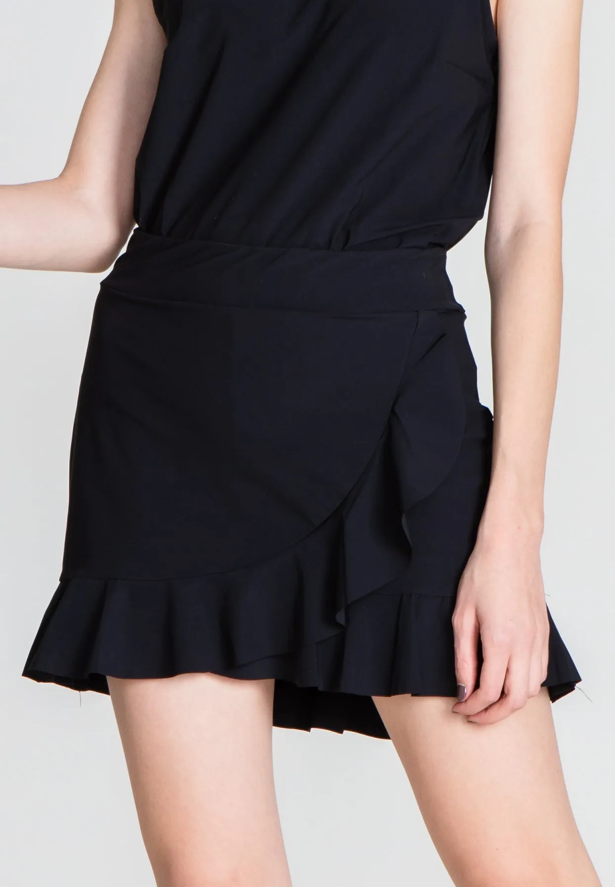 The Flounce Tennis Skirt - Black Opaque
