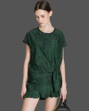 The Flounce Tennis Skirt - Green Leo