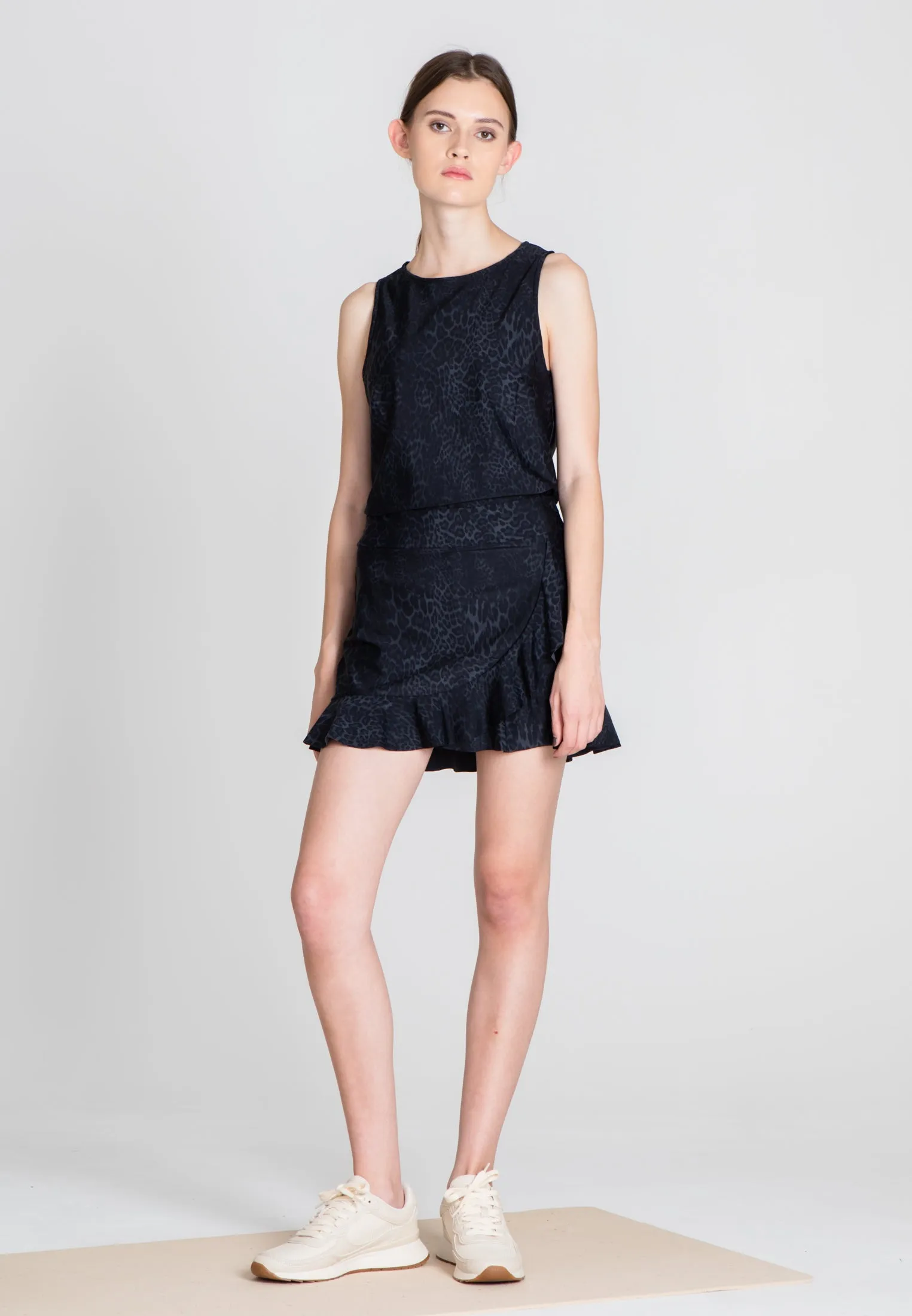 The Flounce Tennis Skirt - Grey Leo