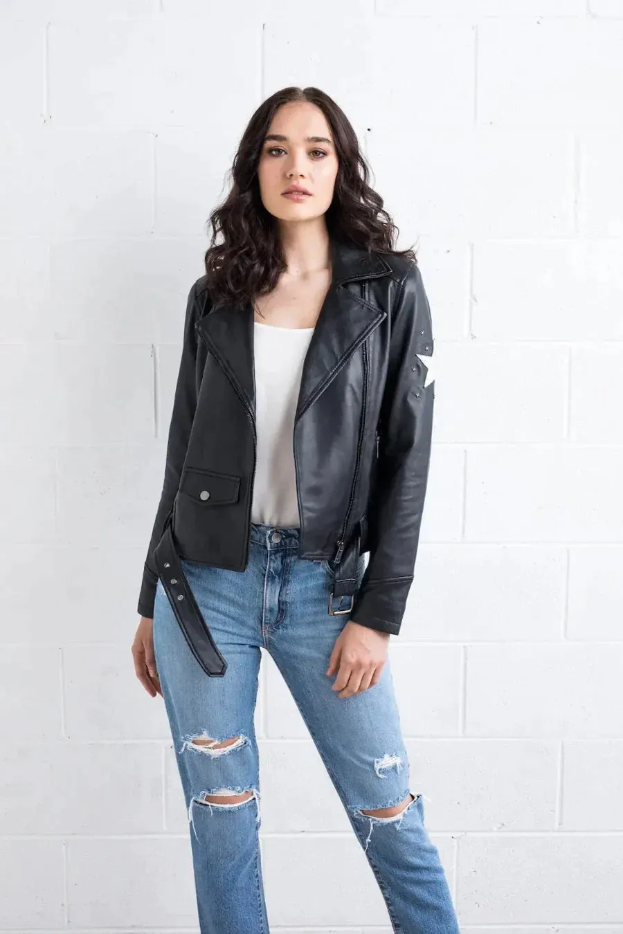 UNIQUE STYLE STAR LEATHER JACKET