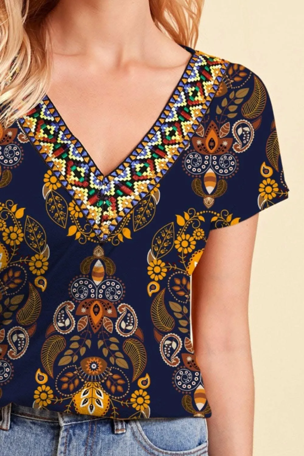 Vibrant V-Neck Tee for Women