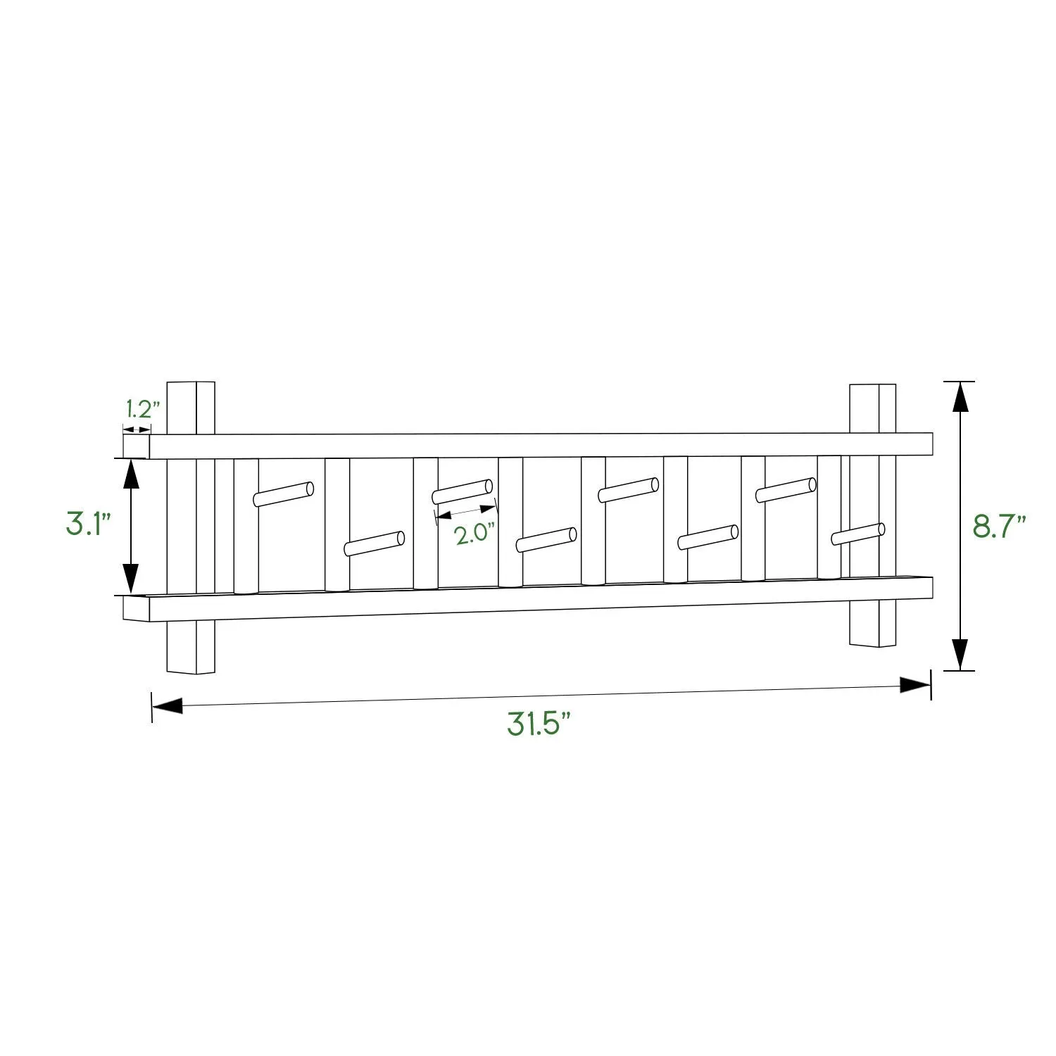Wall Mounted Coat Hook - # Frame - White