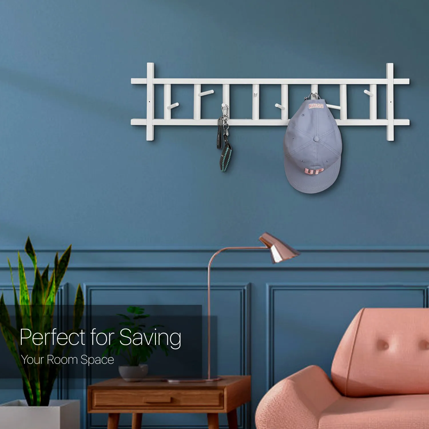 Wall Mounted Coat Hook - # Frame - White