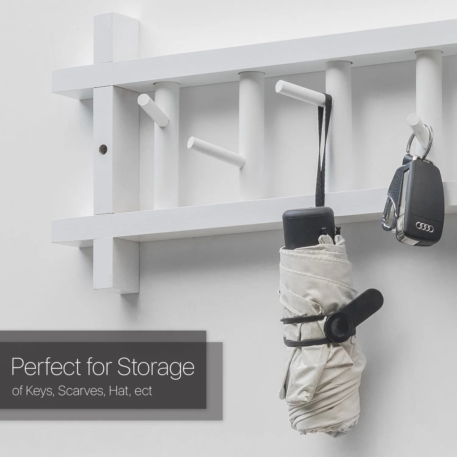 Wall Mounted Coat Hook - # Frame - White