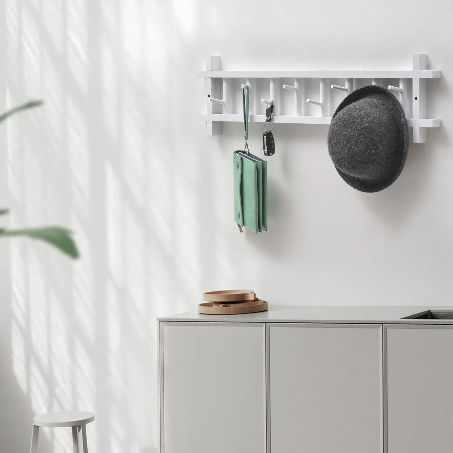 Wall Mounted Coat Hook - # Frame - White