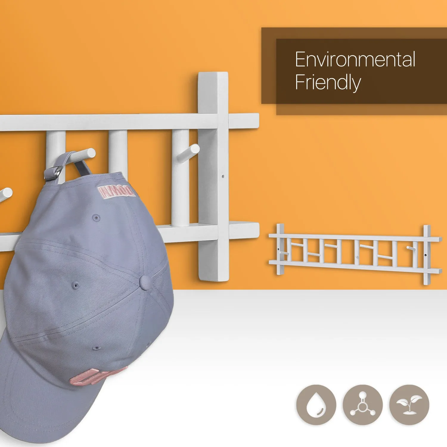 Wall Mounted Coat Hook - # Frame - White