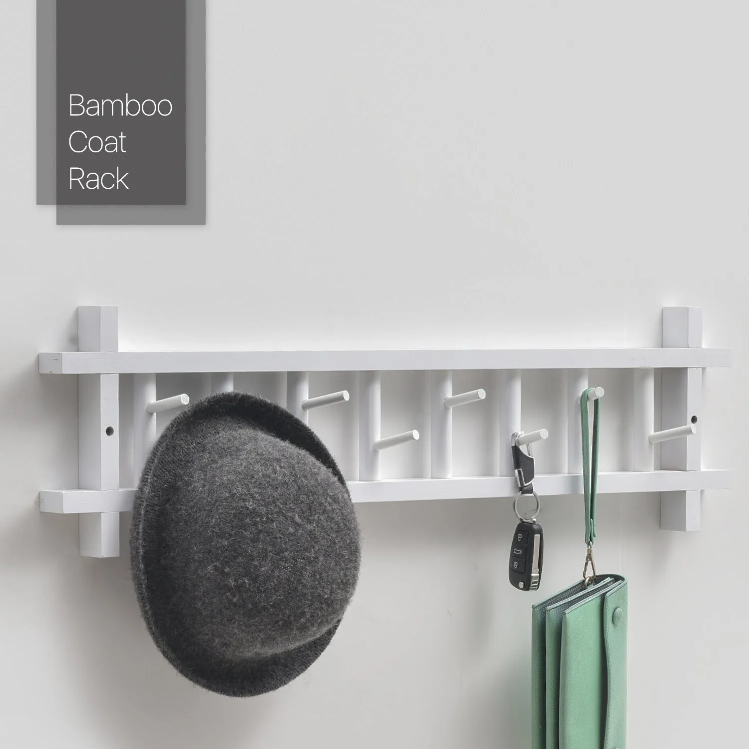 Wall Mounted Coat Hook - # Frame - White