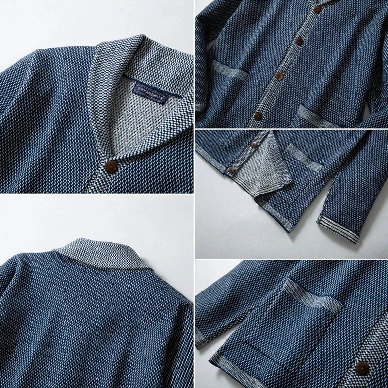 Wiaofellas  -  Vintage Jacquard Thickness Sweater Coats Winter Male Knitted Stitch Pockets Outwear Men's Long Sleeve Button Slim Jackets