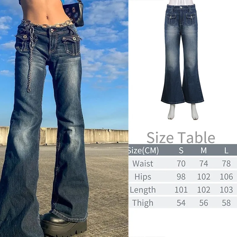 Wjczt Tawnie Printed Baggy Y2K Jeans Women's Low Waist jeans Autumn Winter Oversize Wide Leg Baggy Pants Casual Cargo Trousers