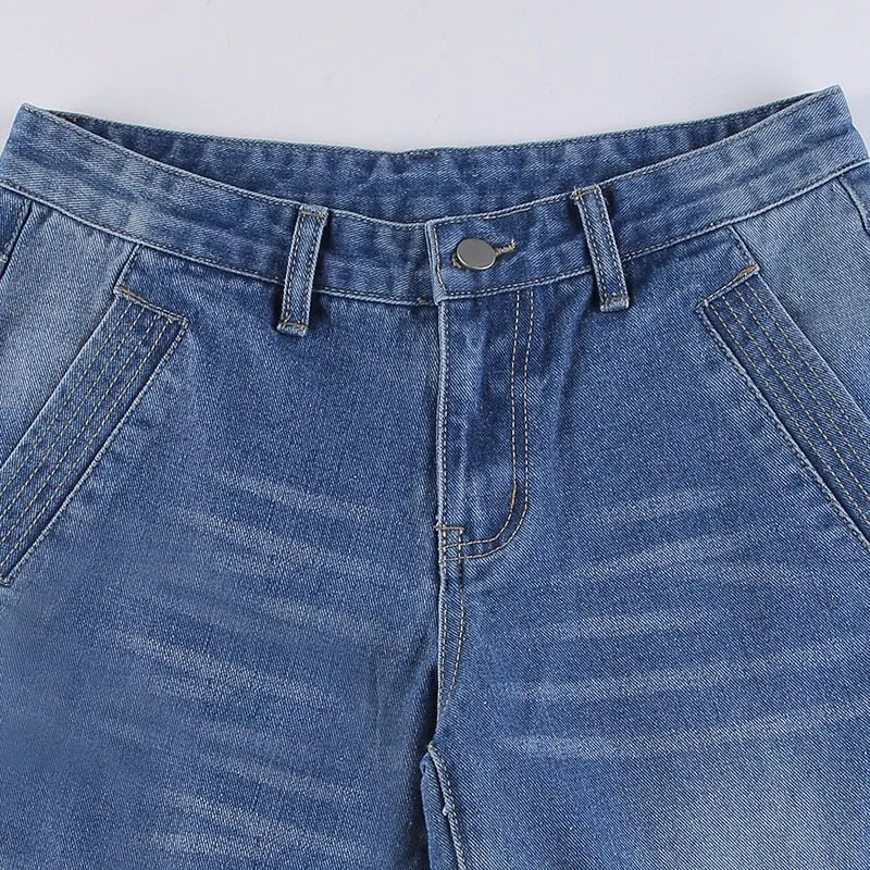 Wjczt Tawnie Printed Baggy Y2K Jeans Women's Low Waist jeans Autumn Winter Oversize Wide Leg Baggy Pants Casual Cargo Trousers