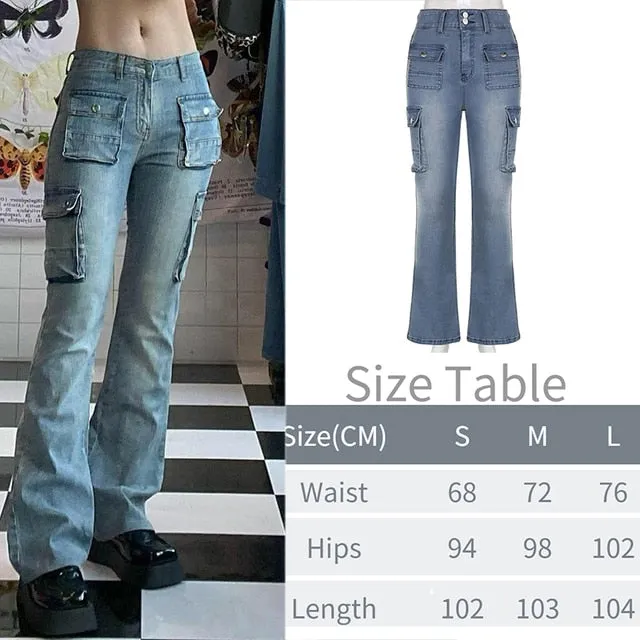 Wjczt Tawnie Printed Baggy Y2K Jeans Women's Low Waist jeans Autumn Winter Oversize Wide Leg Baggy Pants Casual Cargo Trousers