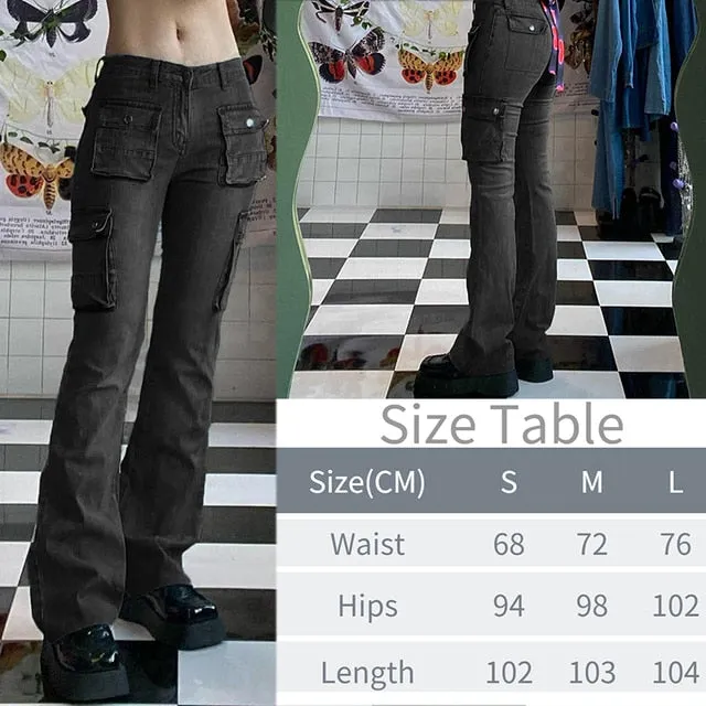 Wjczt Tawnie Printed Baggy Y2K Jeans Women's Low Waist jeans Autumn Winter Oversize Wide Leg Baggy Pants Casual Cargo Trousers