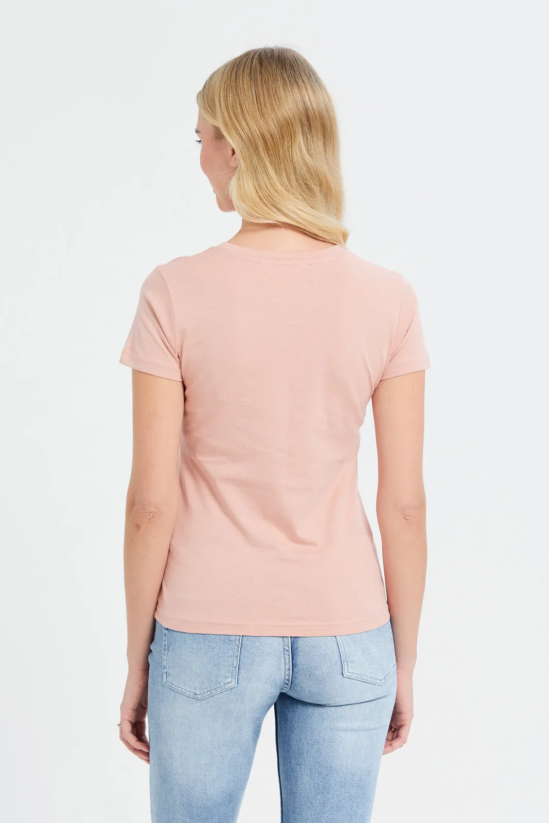 Women Pink Awesome Printed T-Shirt