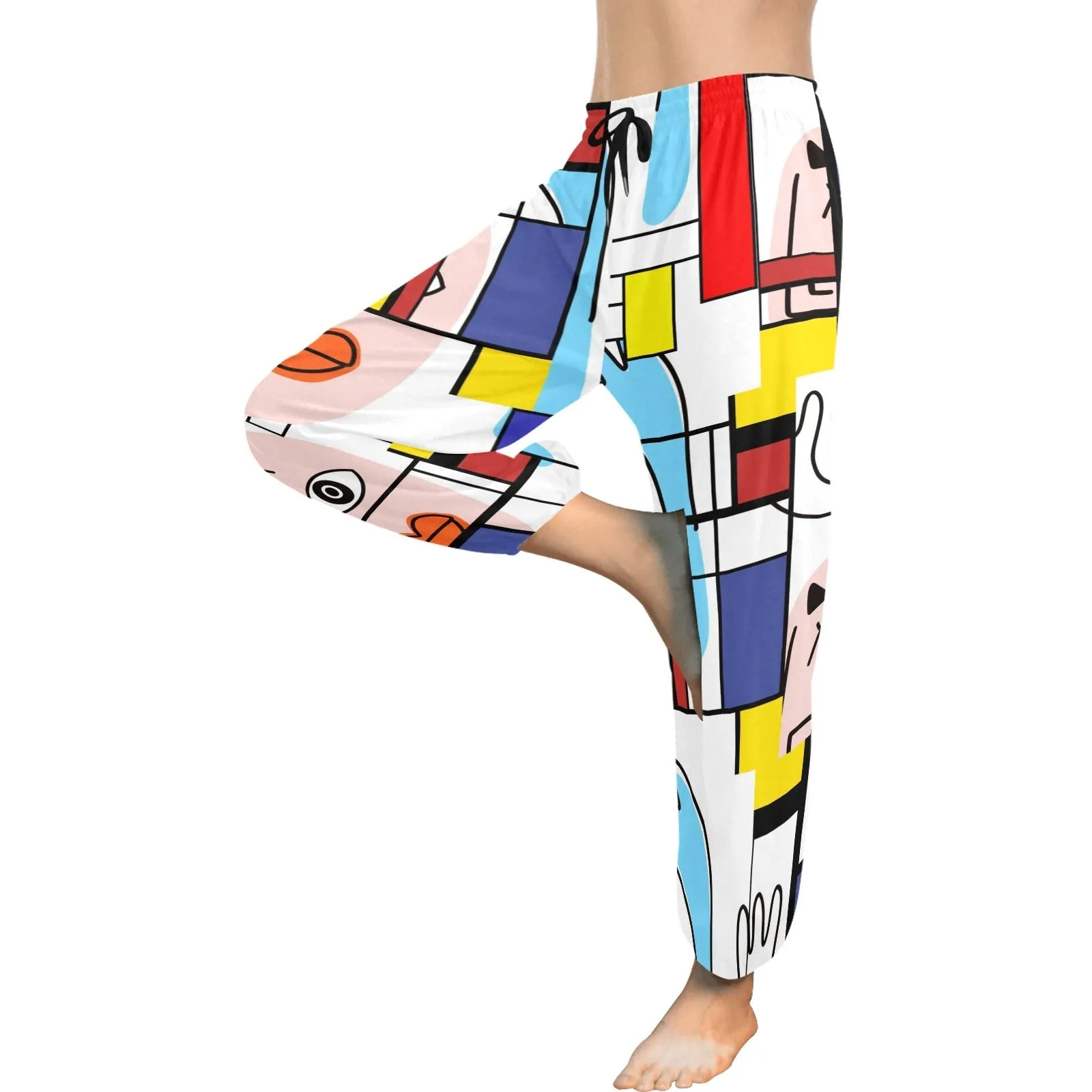 Women's Mondrian Boho Evil Eye Patchwork Harem Pants