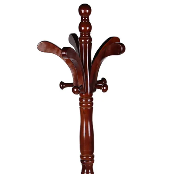 Wooden Coat Stand Rack Clothes Hanger Hat Tree Vintage Jacket Bag Umbrella Hook