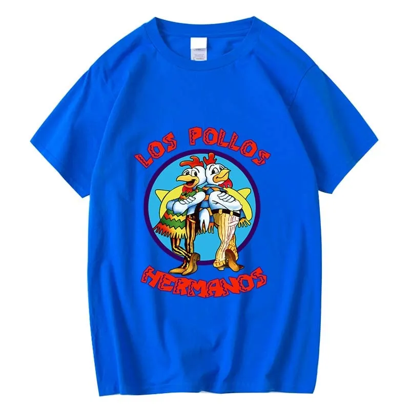 XIN YI Men&#39;s high quality t-shirt100%cotton Breaking Bad LOS POLLOS Chicken Brothers printed casual funny tshirt male tee shirts