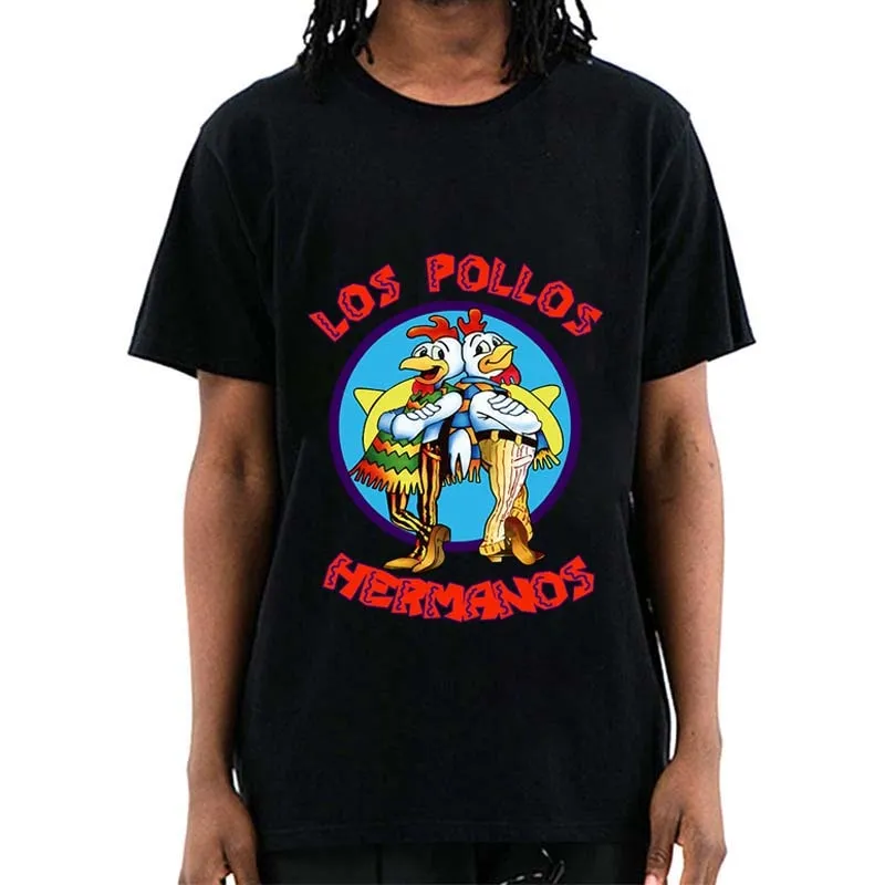 XIN YI Men&#39;s high quality t-shirt100%cotton Breaking Bad LOS POLLOS Chicken Brothers printed casual funny tshirt male tee shirts