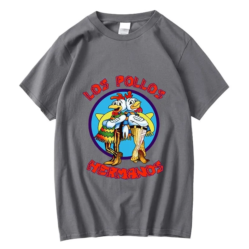XIN YI Men&#39;s high quality t-shirt100%cotton Breaking Bad LOS POLLOS Chicken Brothers printed casual funny tshirt male tee shirts