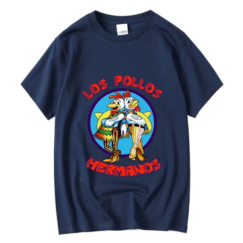 XIN YI Men&#39;s high quality t-shirt100%cotton Breaking Bad LOS POLLOS Chicken Brothers printed casual funny tshirt male tee shirts